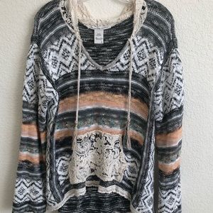 American Rag Sweater with Lace Accents